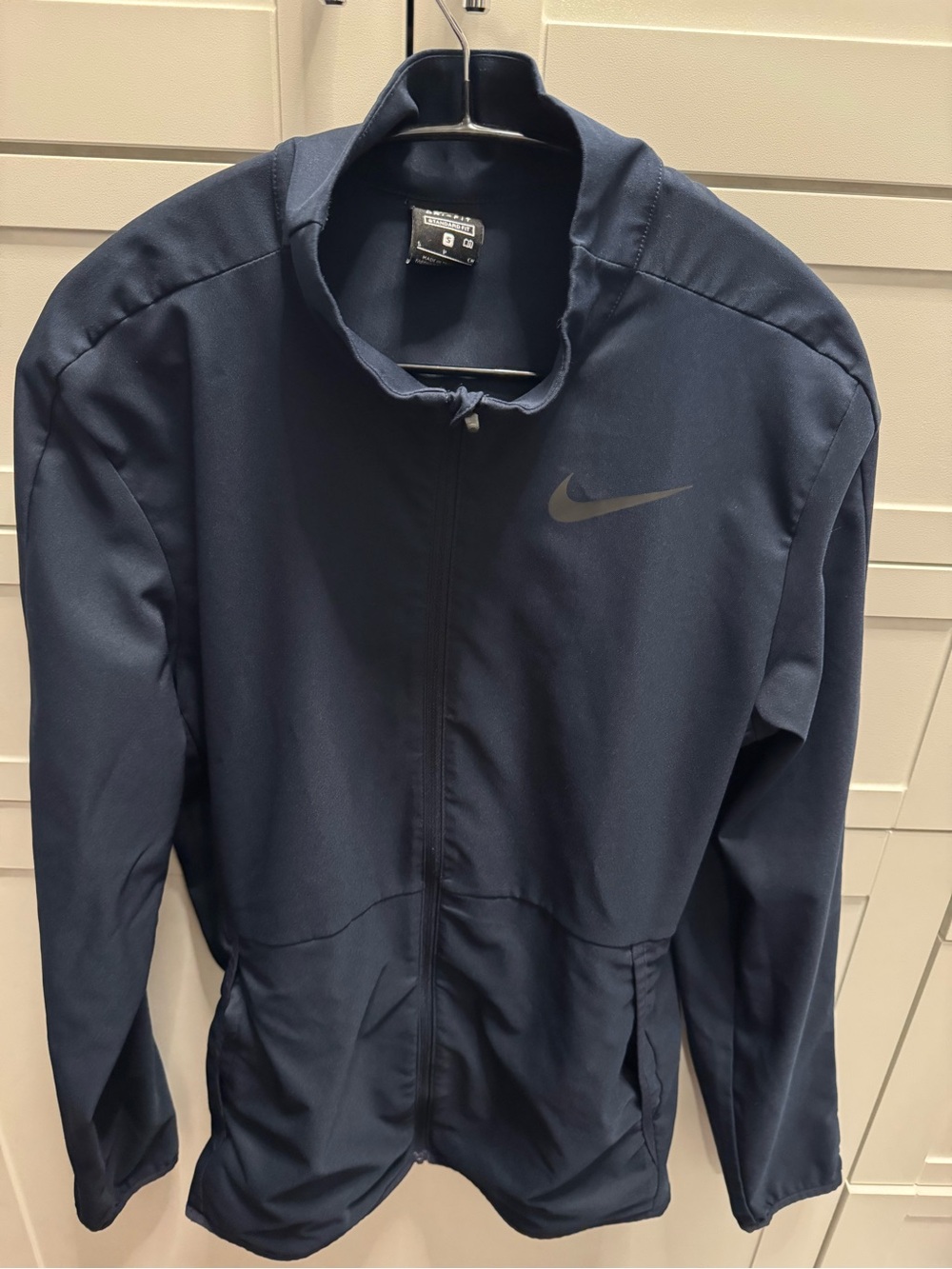 Nike Dri-FIT Standard Fit Full-Zip Performance Track Jacket (Blue, Men’s Small)